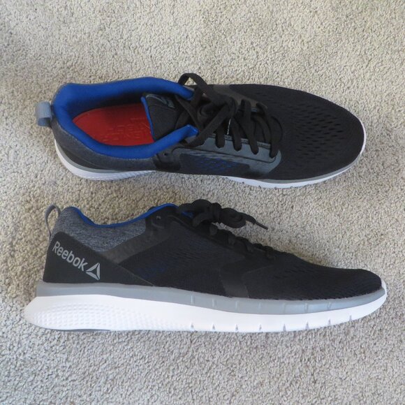 NEW Reebok Mens PT Prime Running Shoes Size 9 Black/Blue Lightweight #EF8937 - Picture 1 of 11